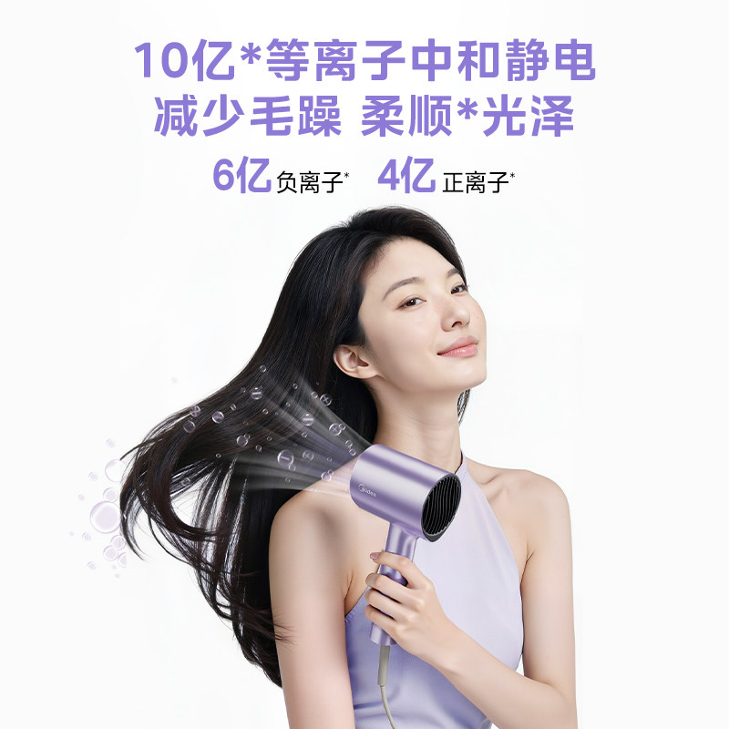 美的电吹风机家用负离子护发速干等离子大功率智能风筒礼物FD205