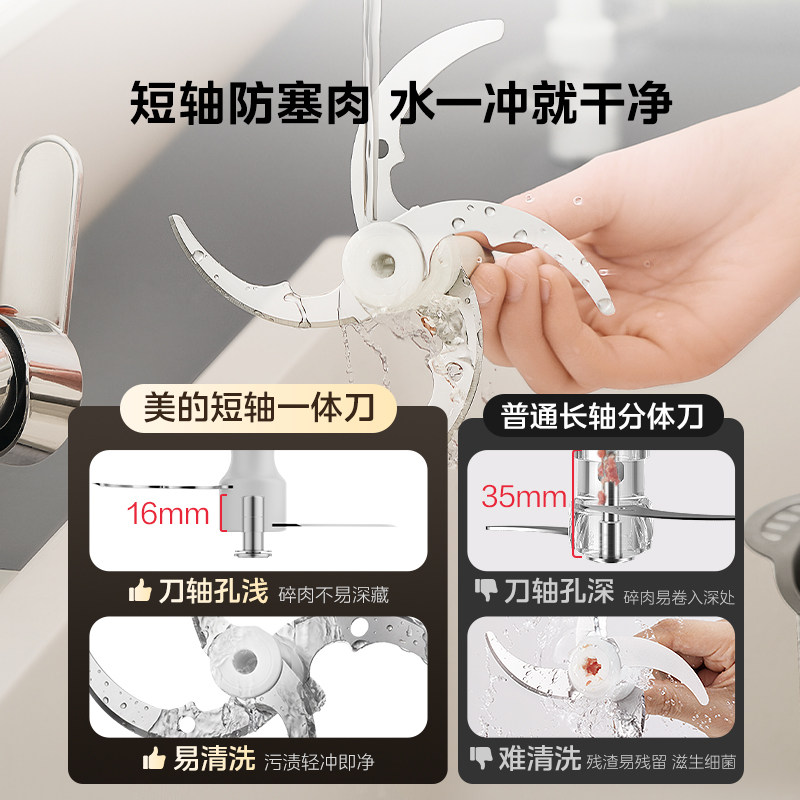 美的大容量绞肉机家用全自动多功能料理机不锈钢大功率电动搅拌机