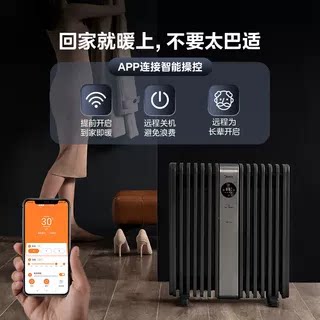 美的油汀取暖器家用速热智能语音定时暖风机客厅卧室制热电暖气 - 图0