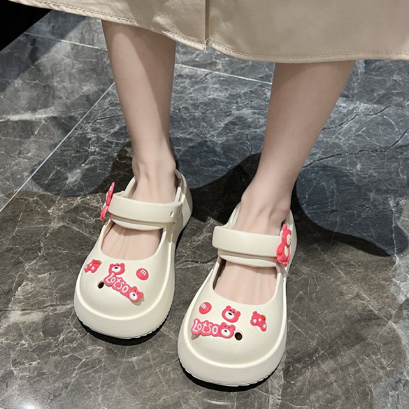 玛丽珍时尚夏季2023新款卡通可爱滴汗狗拖鞋双用护士洞洞鞋女外穿-第1张图片-提都小院