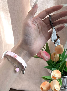 choker小狗爪印手链流苏链条