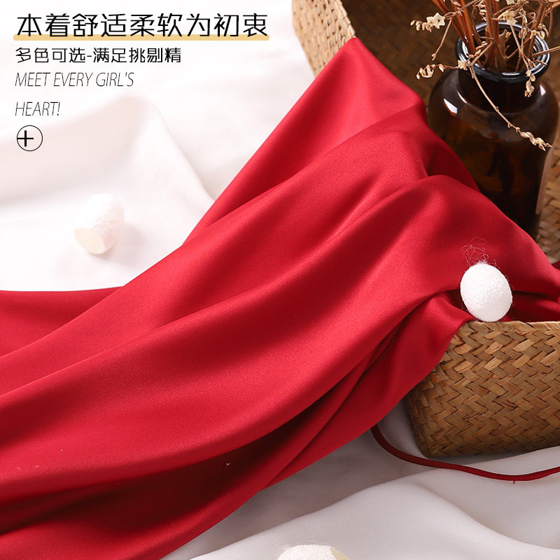 吊带夏冰丝薄款长款过膝露背睡裙 熙泽陌睡裙