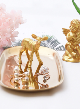 金色小鹿饰品摆件首饰拍照道具