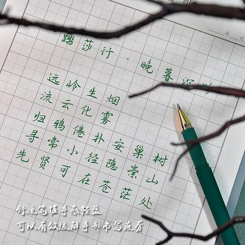 五千年硬笔书法练字0.7mm中性笔绿紫黑色签字笔芯子弹头学生用笔-图1