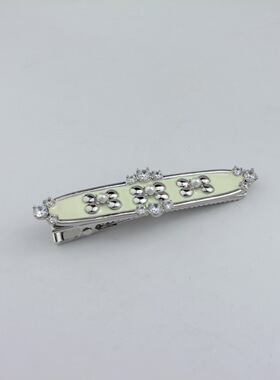 网红欧阳同款冷珐琅锆石金属发卡俏皮蝴蝶结发夹百搭可爱边夹头饰