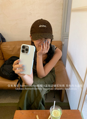 美式辣妹撞色豹纹软顶鸭舌帽潮人