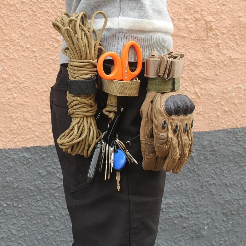 Multifunctional waist glove hanging buckle for military fans outdoor camping tactical gloves climbing rope storage anti-lost hook buckle