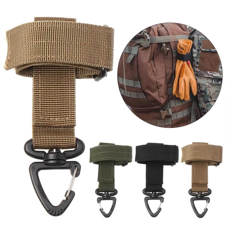 Multifunctional waist glove hanging buckle for military fans outdoor camping tactical gloves climbing rope storage anti-lost hook buckle