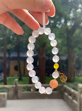 代杭州灵隐白玛瑙手串紫水晶好礼平安正品佛珠情侣健康单圈8手链