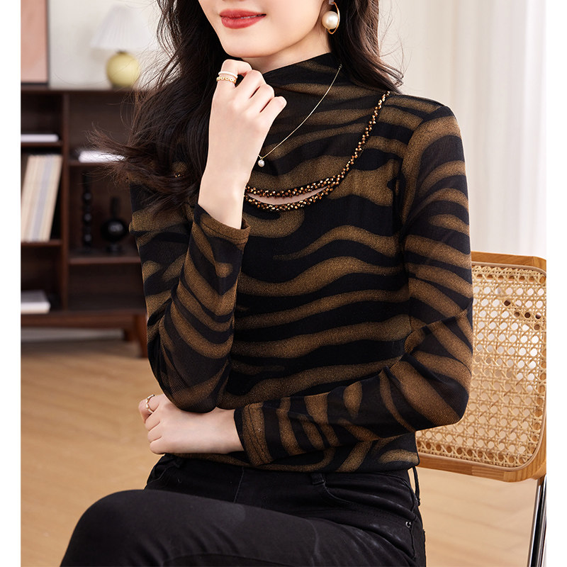 薄款/加绒加厚秋冬季新款半高领长袖网纱内搭打底衫保暖洋气小衫,淘宝优惠券,粉丝福利购,淘宝优惠卷