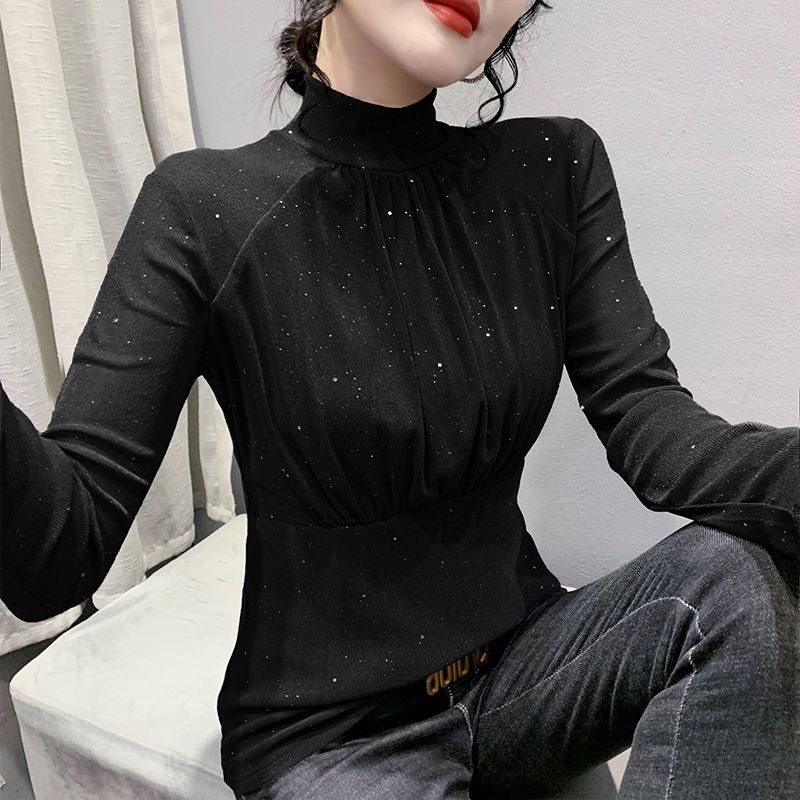 薄款/加绒打底衫内搭秋冬季新款长袖高领上衣女网纱洋气遮肉小衫,淘宝优惠券,粉丝福利购,淘宝优惠卷