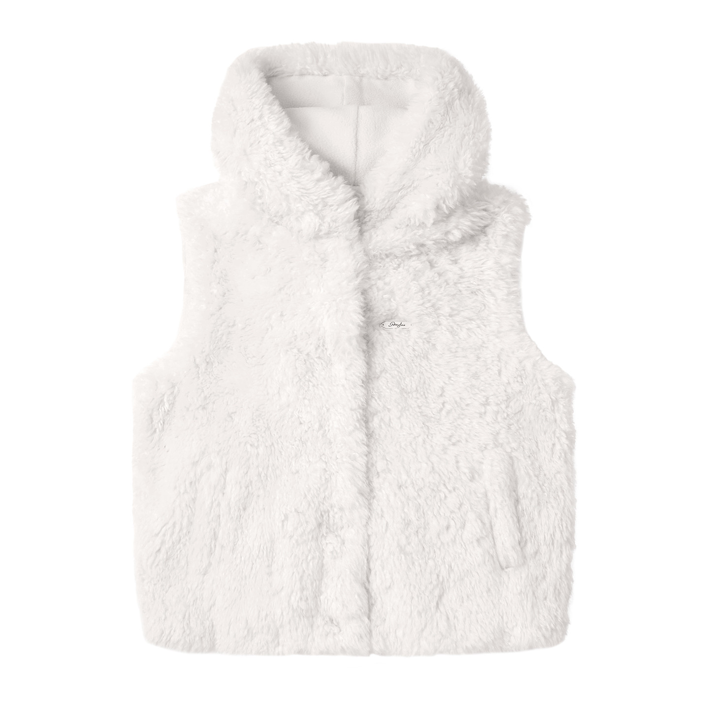 PSO Brand女装连帽白色背心保暖毛绒马甲女款休闲坎肩外套冬季,淘宝优惠券,粉丝福利购,淘宝优惠卷