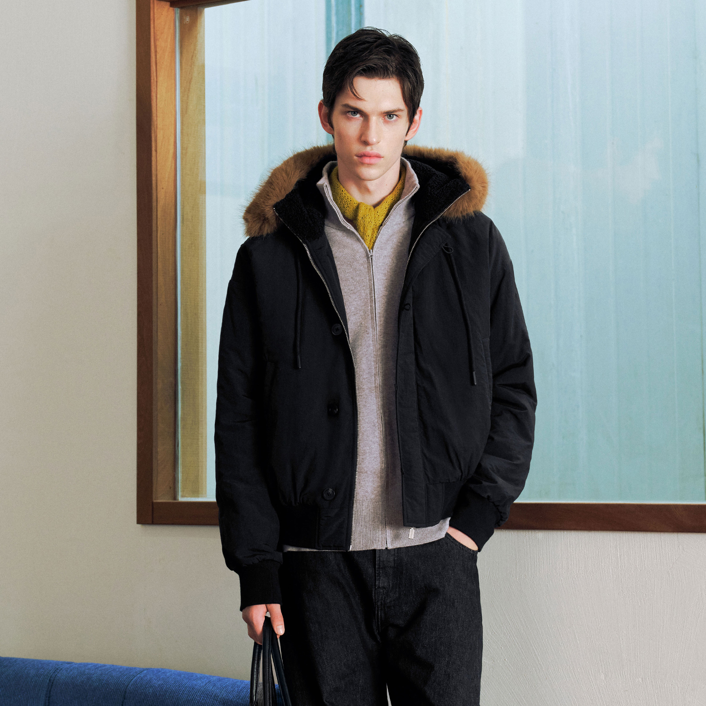 PSO Brand男装女装美式复古毛领夹克棉袄女款棉服外套冬季保暖潮 - 图0