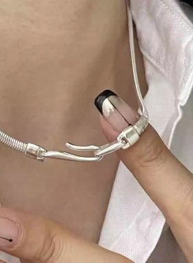 今饰有约纯银女简约项链