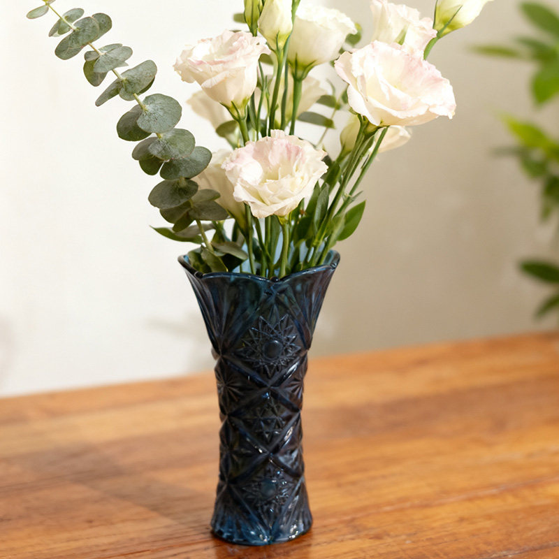 复古大红色玻璃花瓶深蓝色插花富贵竹高级感轻奢客厅装饰家居摆件,淘宝优惠券,粉丝福利购,淘宝优惠卷