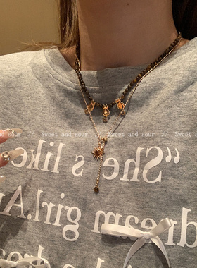 美拉德虎眼石太阳花项链