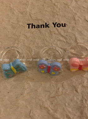 甜美叠戴小蝴蝶戒指多巴胺可爱