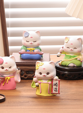 可爱招财猫摆件办公室桌面装饰品