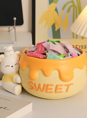 创意可爱小熊蜜罐钥匙收纳摆件