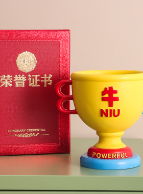 创意牛杯奖杯定制颁奖摆件
