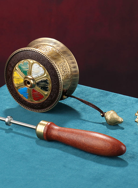 藏式手摇转桶顺滑静音铜手摇转轮