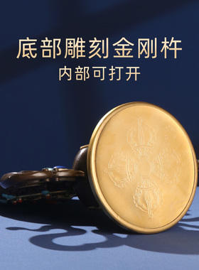 慧宝铜八吉祥精雕金轮宝轮王七政宝桌面家居手工艺品办公客厅禅意