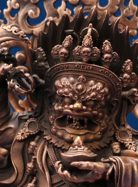 紫铜玛哈嘎拉佛像二臂西藏式摆件