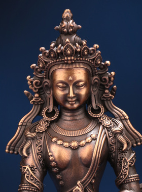 西藏式地藏王佛像紫铜家居工艺品