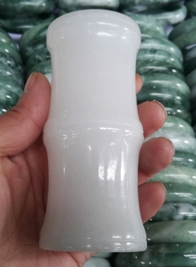 阿富汗玉石桌面摆件复古风笔筒