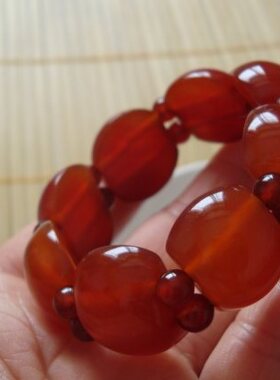 纯天然红玛瑙玉手链玉手串