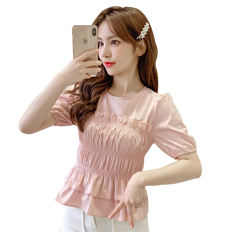 MYT麦芽糖短款很仙超仙小众洋气欧货潮时髦女ins风设计感收腰上衣蓬蓬衬衫3