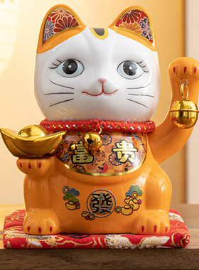 招财猫小摆件陶瓷店铺前台