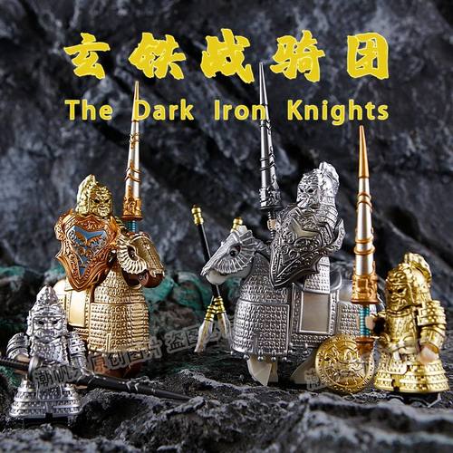 中国古代士兵人仔唐朝黄金玄甲铁骑金铁冲锋儿童积木拼装玩具男孩 - 图0