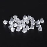 Гипоаллергенные силиконовые прозрачные серьги, пластиковый шнурок-держатель