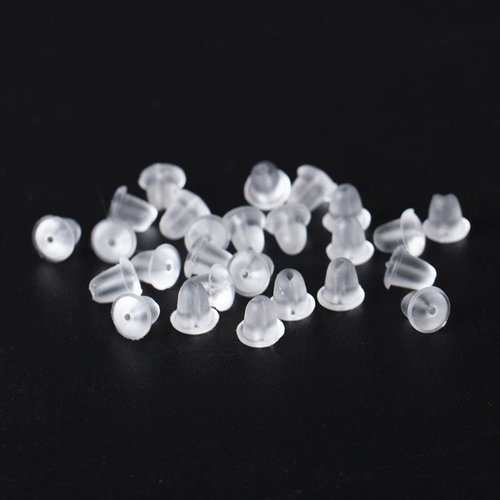 Гипоаллергенные силиконовые прозрачные серьги, пластиковый шнурок-держатель