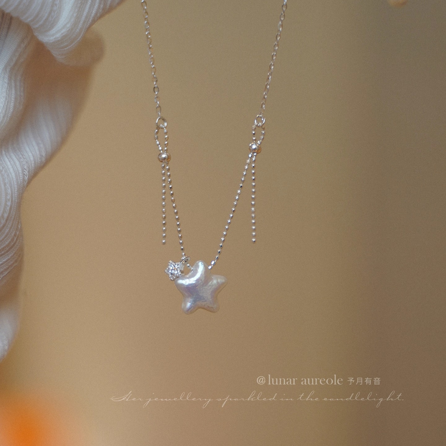 原创 wink wink 星星珍珠项链s925纯银精致甜妹设计感锁骨链 - 图0