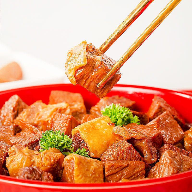 谷言牛套皮500g牛腩肉煲冷冻半成品加热即食功夫年夜饭家宴快手菜 - 图2