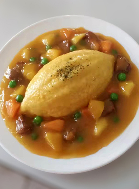 【真滋味】仿真蛋包饭套餐饭模型