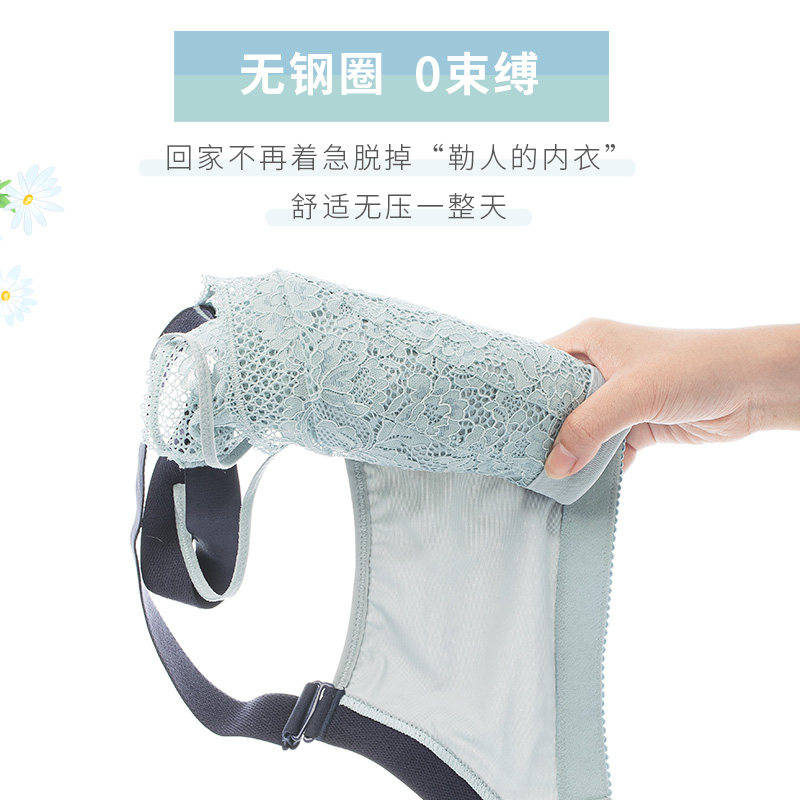 月色大码大胸显小无钢圈聚拢文胸 月色服饰文胸