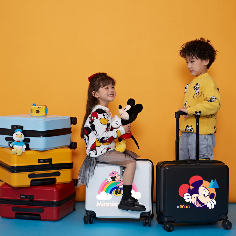 迪士尼男孩可坐骑米奇女童拉杆箱 途威箱包旅行箱