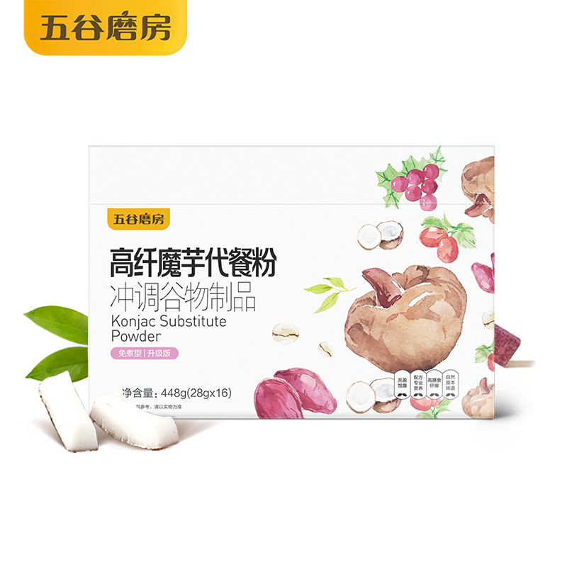 五谷磨房官方旗舰店五谷磨房魔芋代餐粉燕麦片营养粉紫薯代餐粥低饱腹卡即冲代餐食品0