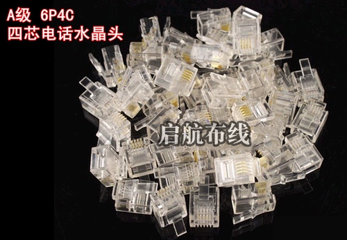 Продажа RJ11 Четырехлетняя телефонная линия Crystal Cnecter 6p4c4 Core Telephone Universal Crystal Head