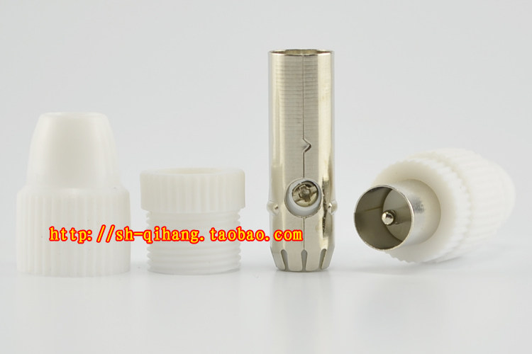 纯铜TV电视线接头 公插RF头有限电视线插头竹节头公头 射频头,淘宝优惠券,粉丝福利购,淘宝优惠卷