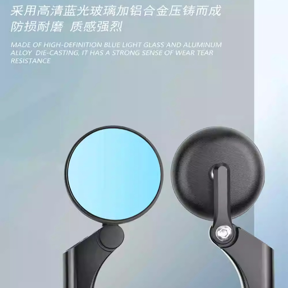 适用九号电动车机械师M95 F30C F90M V30C改装新款复古圆镜后视镜 - 图0