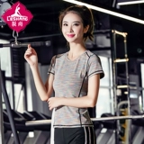 裂尚 Летняя эластичная спортивная одежда для йоги для спортзала, популярно в интернете, короткий рукав, по фигуре, для бега