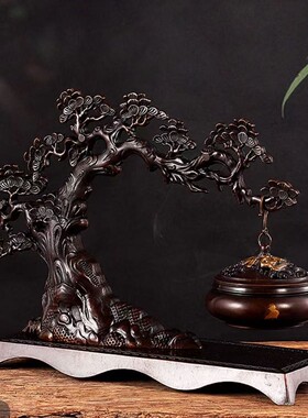 全黄铜轻奢铜吊炉松鹤延年 嫦娥奔月铜吊炉装饰品铜器摆件