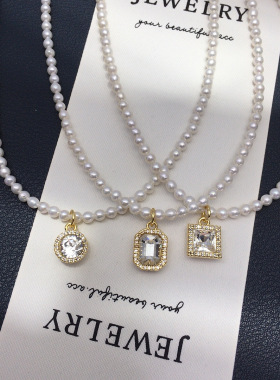 诸暨天然淡水珍珠项链锁骨链14K注金baby珠颈链小红书ins风