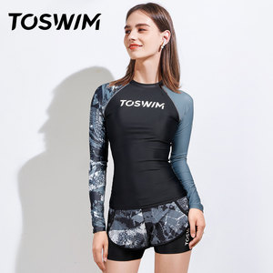 TOSWIM分体泳衣女韩国ins温泉遮肚显瘦保守2021新款女士泳装时尚