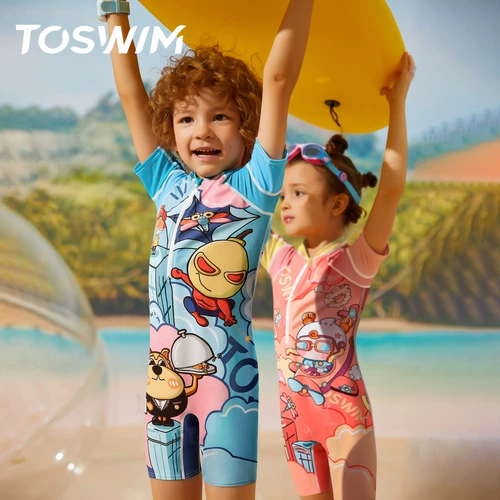 Детский милый быстросохнущий купальник для мальчиков, подходит для подростков, защита от солнца