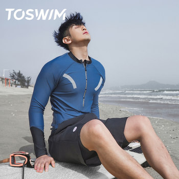 ຊຸດລອຍນໍ້າຂອງຜູ້ຊາຍ TOSWIM ແຍກ 2024 ໃໝ່ ແຂນຍາວຫົວເຂົ່າ ປ້ອງກັນແສງແດດໄວ ແຫ້ງໄວ surf suit suit beach shorts